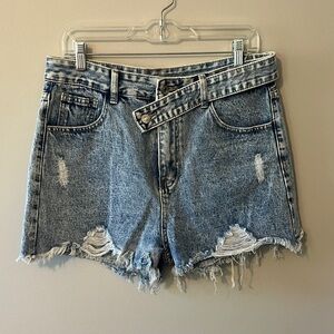 Distressed Denim Women Shorts. NWOT